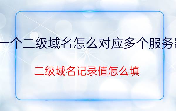 一个二级域名怎么对应多个服务器 二级域名记录值怎么填？